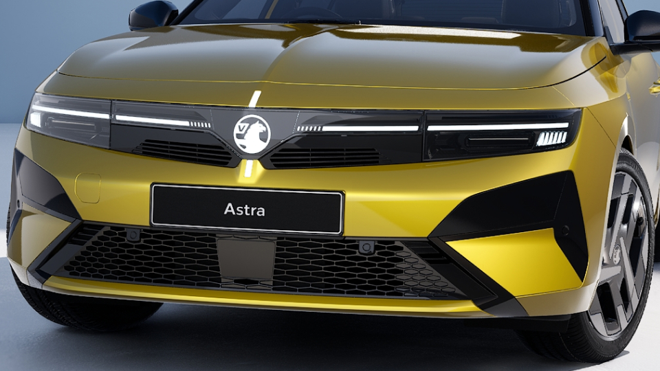 # Front bumper grille with "Illuminated Vauxhall Vizor"; # Rear bumper with high gloss black inserts