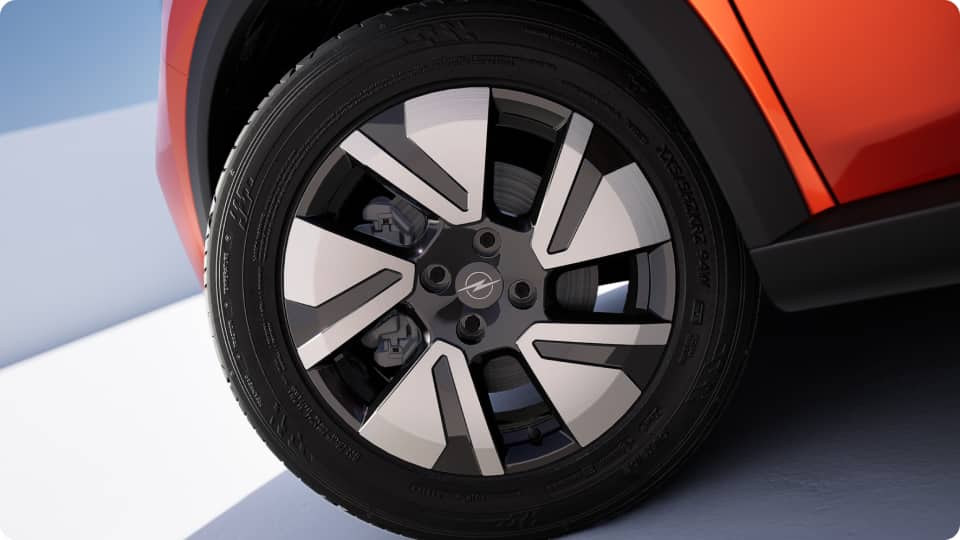 Rugged-looking 16" steel wheels with cover