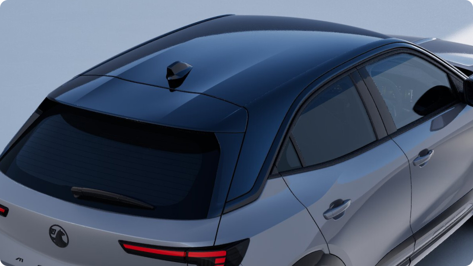 YES, GS and Ultimate models come with a black roof (excl. Carbon Black) as standard. Body coloured roof is available as an option.